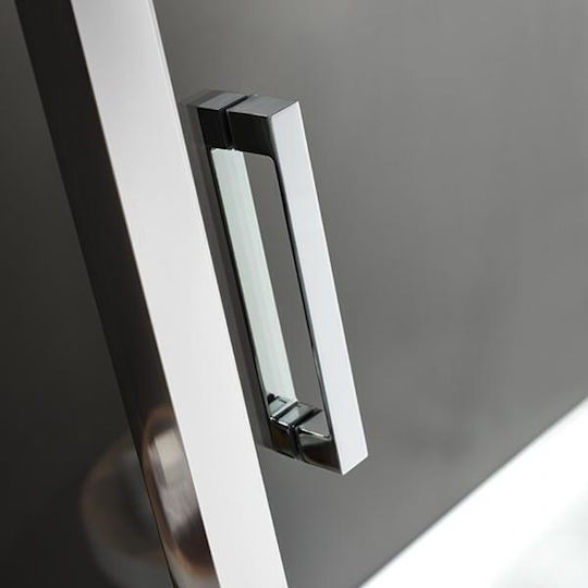 Axis Dreifach-Schiebetür Feste Seite für Dusche 127-131x185cm Sauberes Glas Chrom
