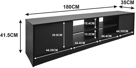 Tivia Sonoma-Anthracite TV Stand L180xW35xH41.5cm