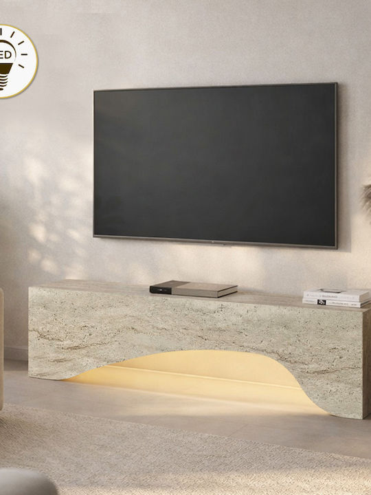 Έπιπλο Τηλεόρασης Mara με Φωτισμό LED Travertine Μ150xΠ31.4xΥ40cm