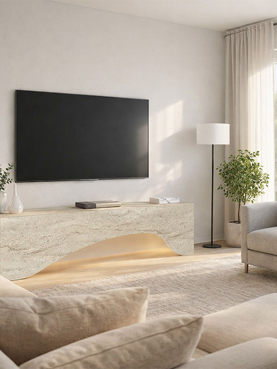 Έπιπλο Τηλεόρασης Mara με Φωτισμό LED Travertine Μ150xΠ31.4xΥ40cm