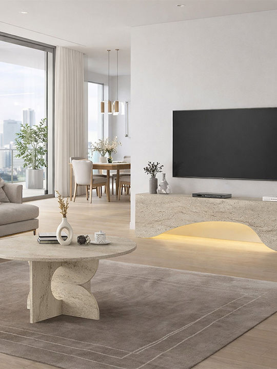 Έπιπλο Τηλεόρασης Mara με Φωτισμό LED Travertine Μ150xΠ31.4xΥ40cm
