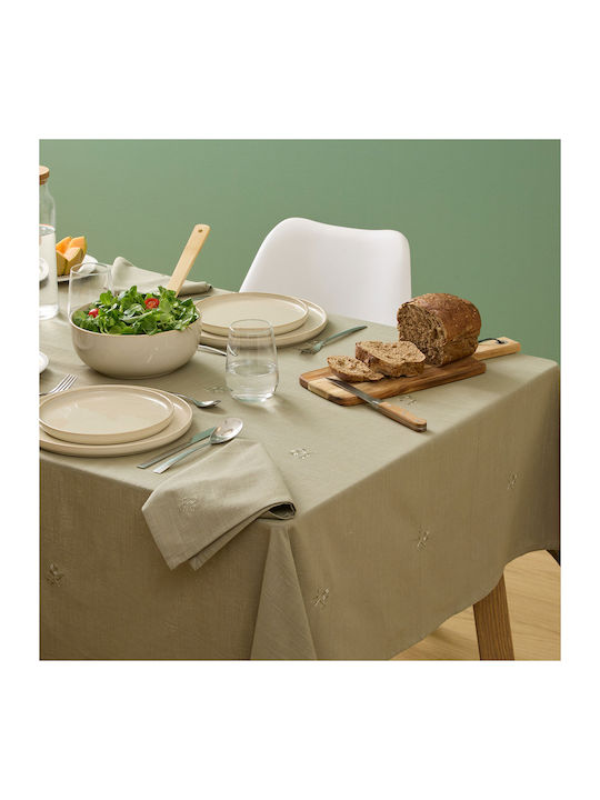 Cotton Tablecloth A-s Joy Khaki 150x250cm