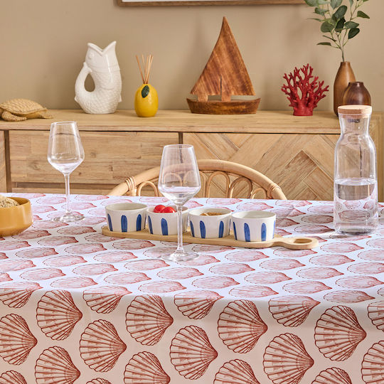 Τραπεζομάντηλο Αλέκιαστο A-s Oceania Terracotta 150x300εκ.