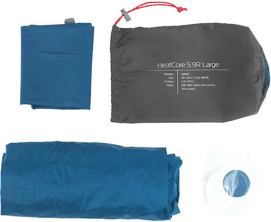 Robens Αυτοφούσκωτο Μονό Υπόστρωμα Camping 191x61cm Πάχους 7cm Μπλε