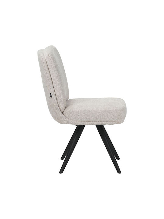 Novo Dining Chair with Fabric Upholstery White 65.5x50x90cm