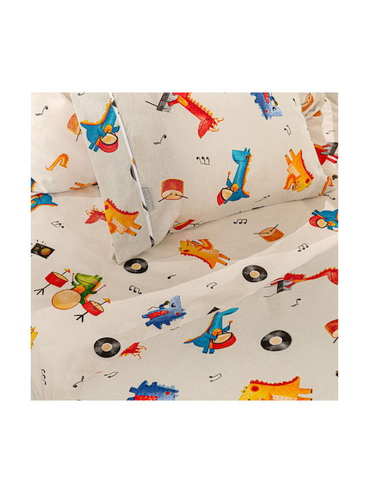 Guy Laroche Set Baby Sheets Crib Cotton Band Natural 115x170cm 3 Pieces