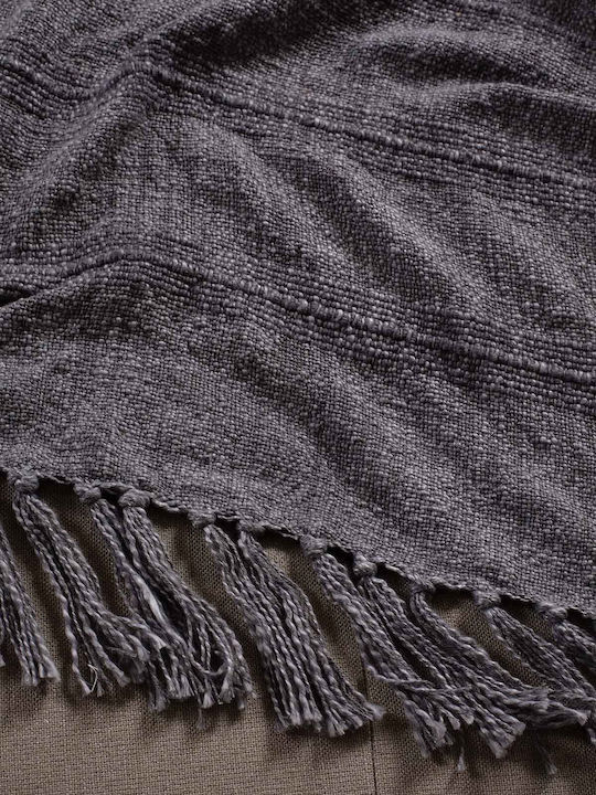 Hauz Hauz Halbdoppelte Decke mit Fransen 180x230cm Grau