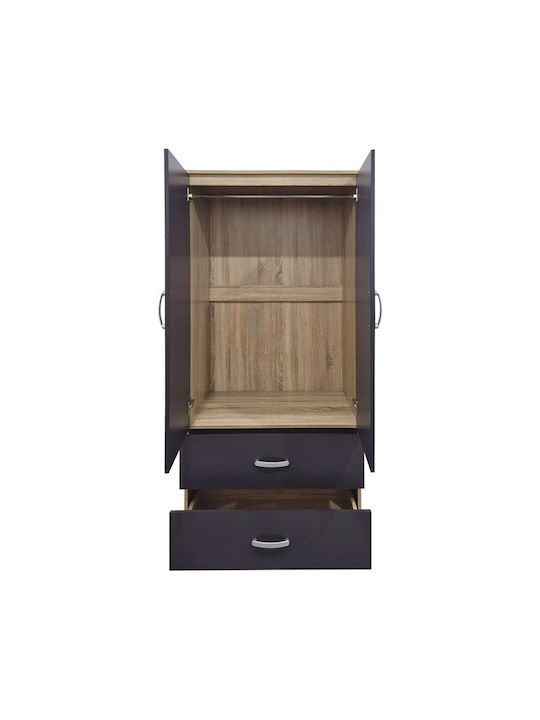 Alvia Doppeltür Kleiderschrank Anthrazit 80x51.5x180cm