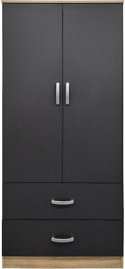 Alvia Double Door Wardrobe Anthracite 80x51.5x180cm