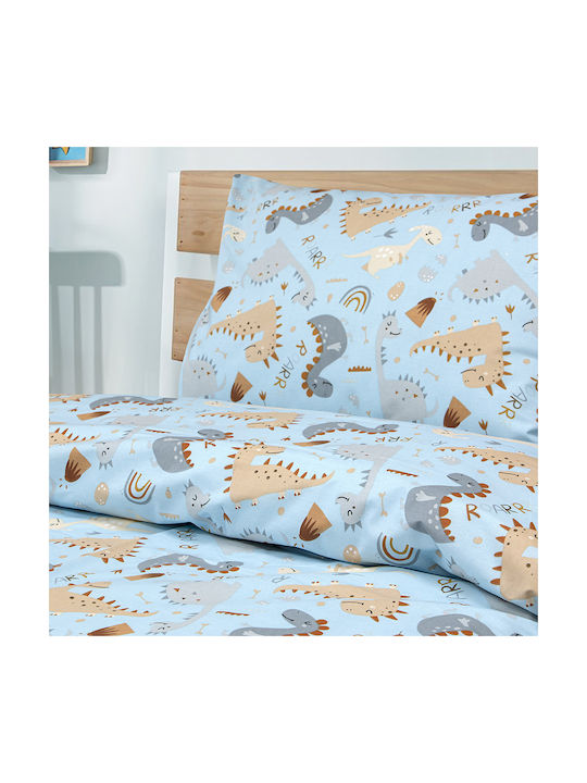 Lino Home Σετ Παιδικό Πάπλωμα Μονό με Μαξιλαροθήκη Πετρόλ 160x240εκ.