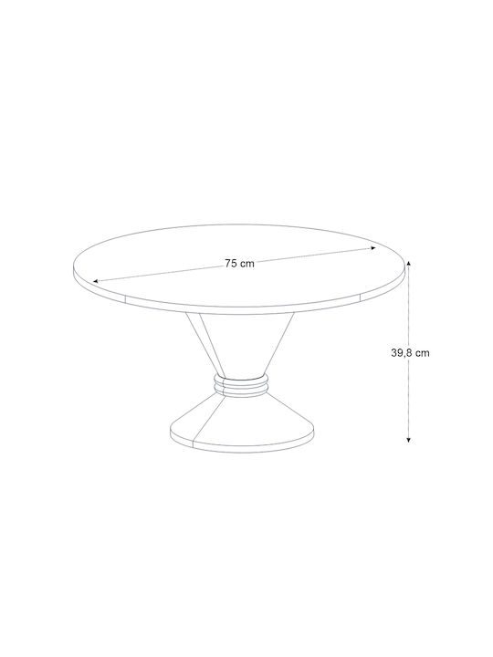 Round Side Table Lepper Wooden Travertine - Sandstone L75xW75xH39.8cm
