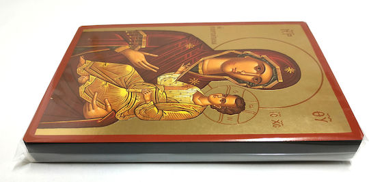 Holy Mary Christ Hodegetria Portaissa Iviron Flat Icon Category Paper Tal No 1 Dimension 14.0cm X 20.0cm Wood Mdf Icon S&K Byzantine Icons