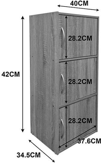 Soline Dulap Înalt de Bucătărie Gri Deschis 40x34.5x90.5cm