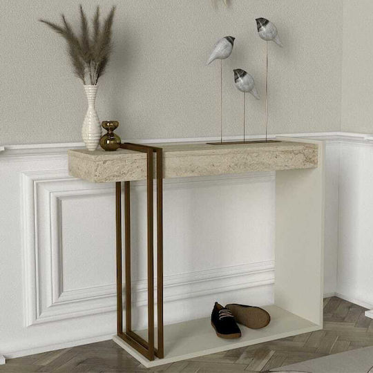 Κονσόλα από Ξύλο & Μέταλλο Travertine Μ91.8xΠ29.6xΥ74.2εκ.