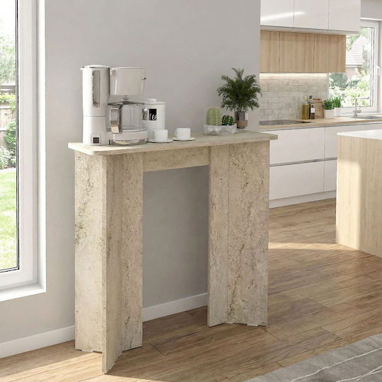 Wooden Console Travertine L90xW29.6xH91.8cm