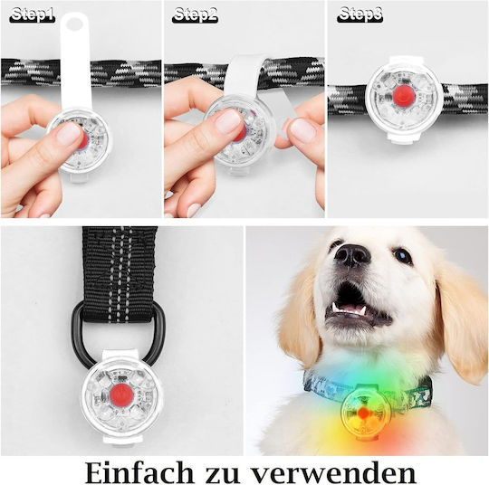 Led Anhänger Halsband 3 Lichtmodi Wasserdicht Kunststoff Weiß