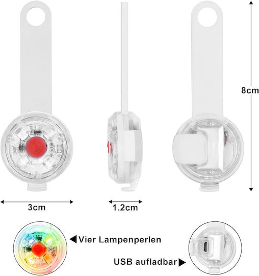 Led Anhänger Halsband 3 Lichtmodi Wasserdicht Kunststoff Weiß