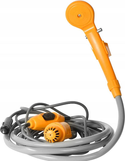 Set Duș Portabil Pentru Mașină Pompă Electrică Zola 60w 5l/min Reglare Debit Apă Alimentare Priză Brichetă 12v Cârlig Montare Ventuză Furtun 2m Galben