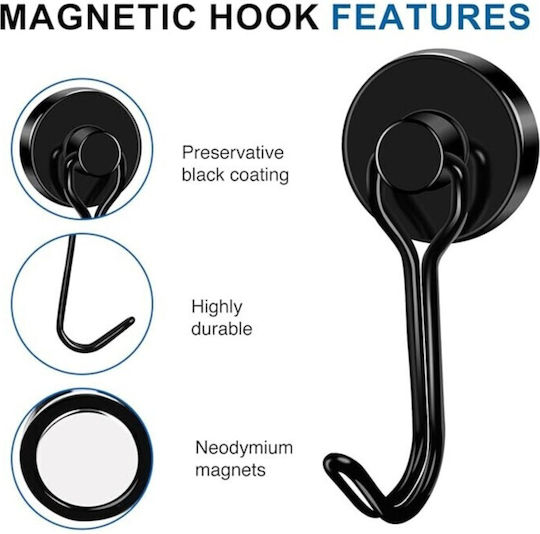 Set 12 Neodym Magnete Haken Organisation 16 × 45 Mm Schwarze