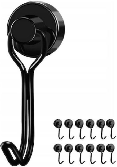 Set 12 Neodym Magnete Haken Organisation 16 × 45 Mm Schwarze
