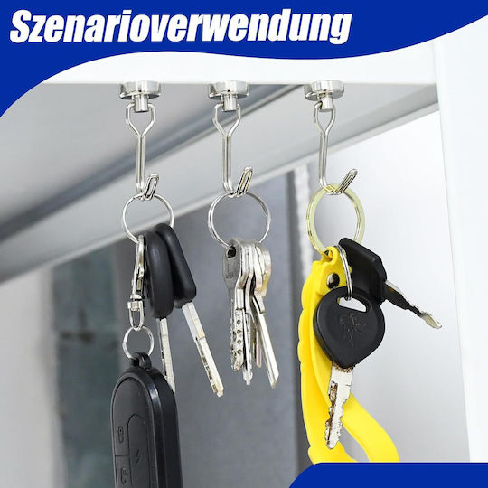 Set 12 Neodym Magnete Haken Organisation 16 × 45 Mm Silber