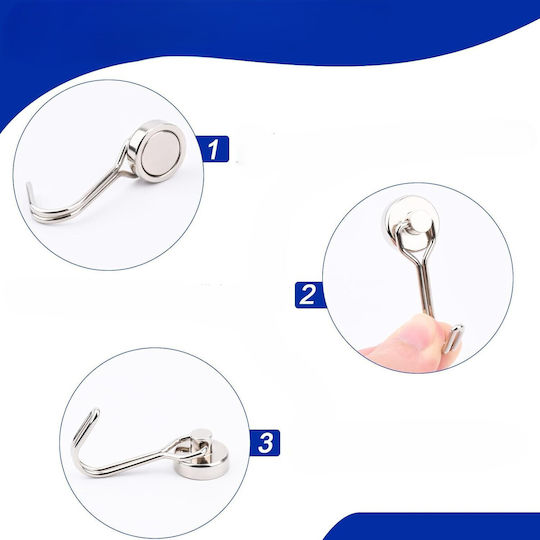 Set 12 Neodym Magnete Haken Organisation 16 × 45 Mm Silber