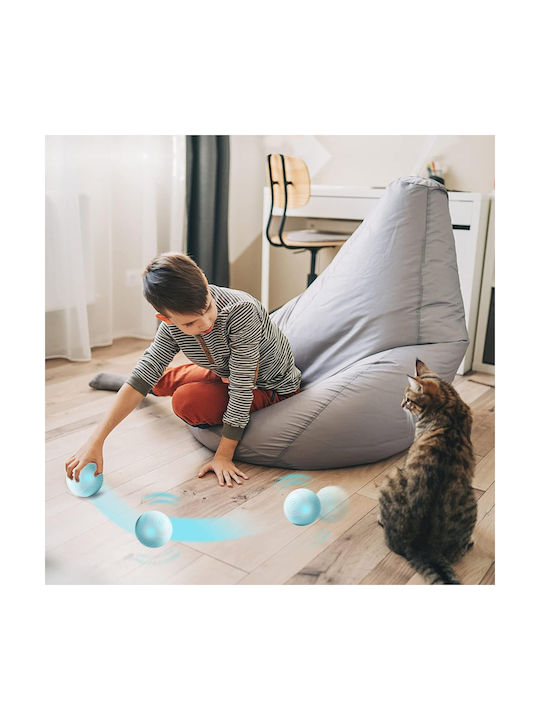 Interactive Toy Cats Made Silicone Plastic Built-in Battery Led Usb 4.3 Cm Diameter Blue
