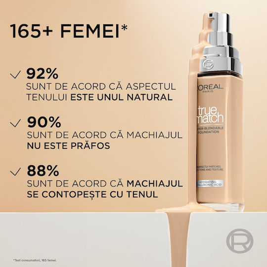 L'Oreal Paris True Match Liquid Foundation SPF17 0.5 Porcelain Rose 30ml