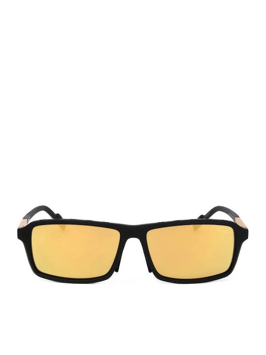 adidas Men's Sunglasses with Black Plastic Frame and Yellow Lens SP0049 02G