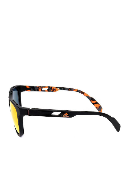 adidas Sunglasses with Black Acetate Frame and Orange Mirrored Lenses SP0022 02G