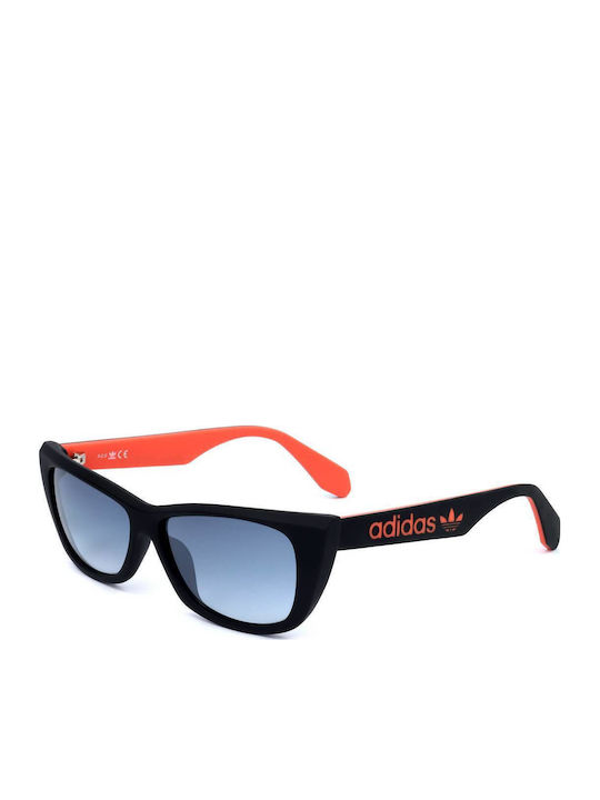 adidas Women's Sunglasses with Black Plastic Frame and Blue Gradient Lens OR0027 02W