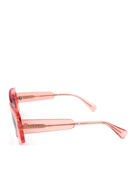 Max & Co Women's Sunglasses with Red Plastic Frame and Blue Lens MO0068 72V