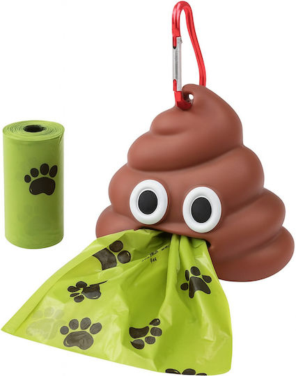 Dispenser De Saci Pentru Excremente De Câine 20 De Saci Incluși Carabinieră Impermeabil Cauciuc Maro