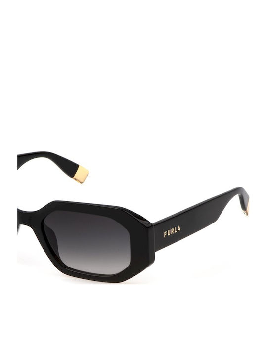 Furla Women's Sunglasses with Black Plastic Frame and Black Gradient Lens SFU815 0700