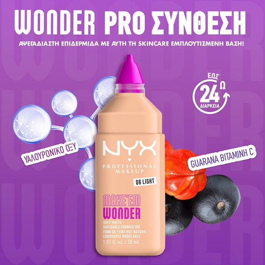 NYX Professional Makeup Make'Em Wonder Liquid Foundation 15 Buff 30ml
