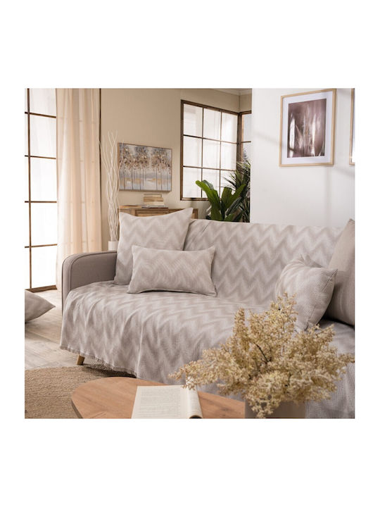 Teoran Sanremo Dreisitzer-Sofa Wurf Chenille 180x300cm Grau