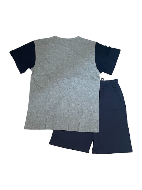 Enrico Coveri Sommer Herrenpyjama Grau Melange