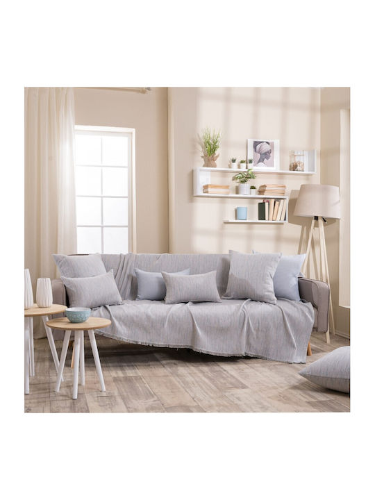 Teoran Lecce Ριχτάρι Πολυθρόνας Chenille 180x150εκ. Γκρι