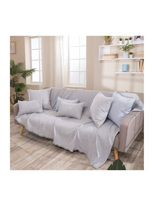 Teoran Lecce Ριχτάρι Πολυθρόνας Chenille 180x150εκ. Γκρι