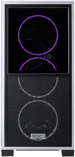 1STPLAYER IF8 Gaming Midi Tower Computer Case with Side Window and ARGB Lighting Black