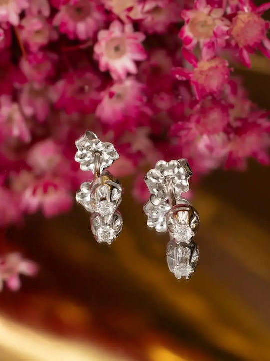 Stud Earrings in 18K White Gold with Diamond