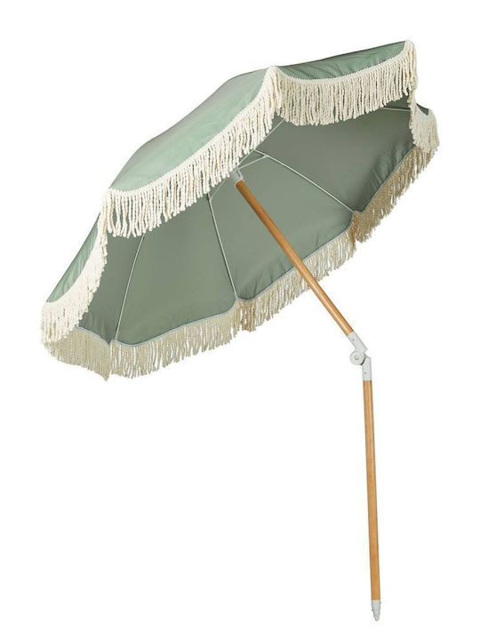 Umbrelă Rotundă Din Lemn Boho Lounge Verde Φ1.6m