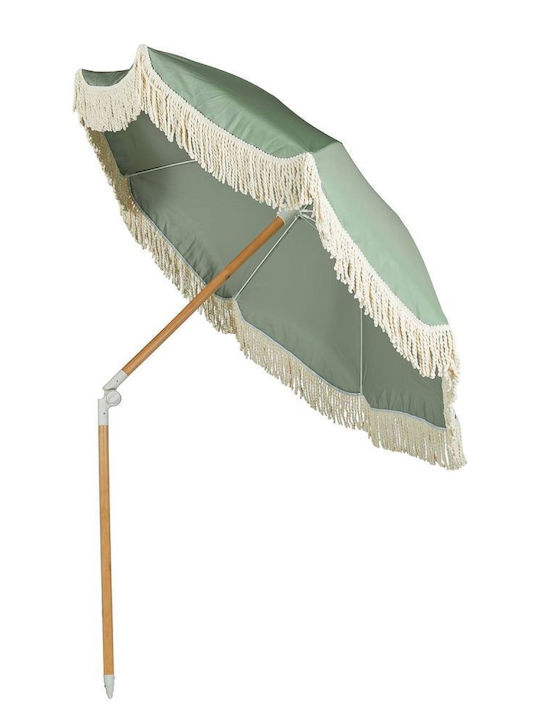 Umbrelă Rotundă Din Lemn Boho Lounge Verde Φ1.6m