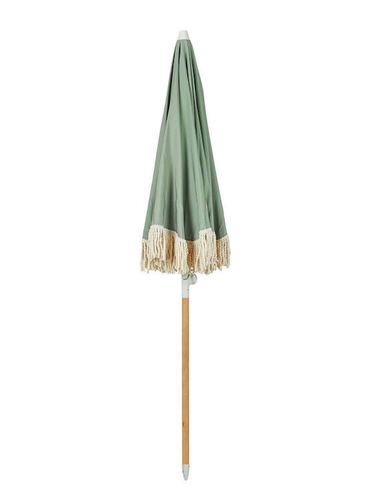 Umbrelă Rotundă Din Lemn Boho Lounge Verde Φ1.6m