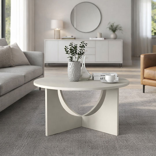 Στρογγυλό Κεντρικό Τραπεζάκι Lemmar Ξύλινο Sandstone Μ75xΠ75xΥ36.8εκ.