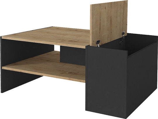 Ορθογώνιο Κεντρικό Τραπεζάκι Izia Ξύλινο Sapphire Oak - Ανθρακί Μ110xΠ60xΥ45εκ.