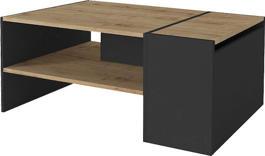 Ορθογώνιο Κεντρικό Τραπεζάκι Izia Ξύλινο Sapphire Oak - Ανθρακί Μ110xΠ60xΥ45εκ.
