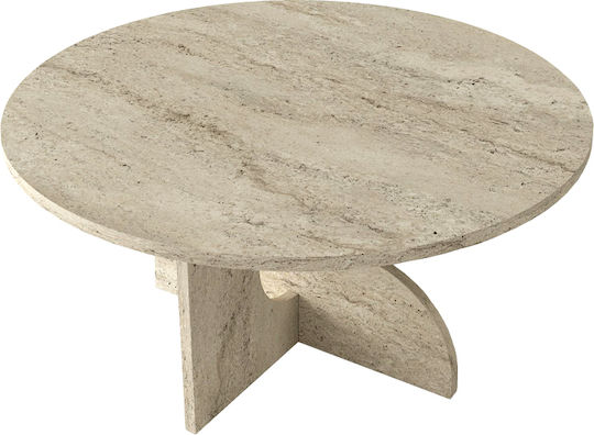 Masa Centrală Rotundă Mara Din Lemn Travertin 75x75x36.8cm