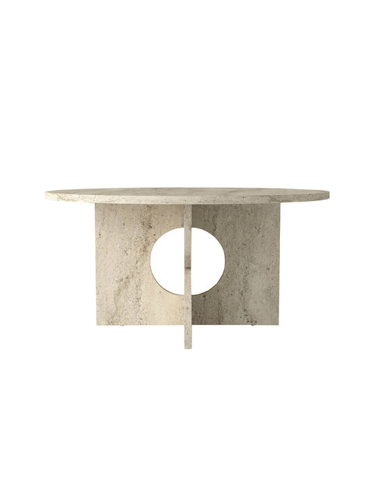Кръгла Централна Маса Mara Дървена Travertine 75x75x36.8см