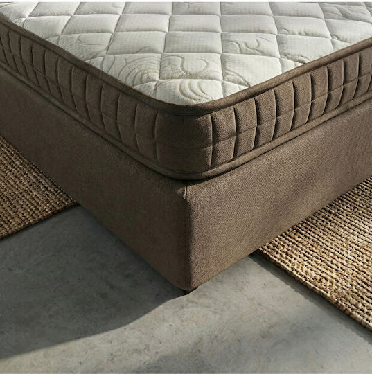 Single Orthopedic Mattress Bamboo Foam Medium Firmness White/Brown 90x190x12cm